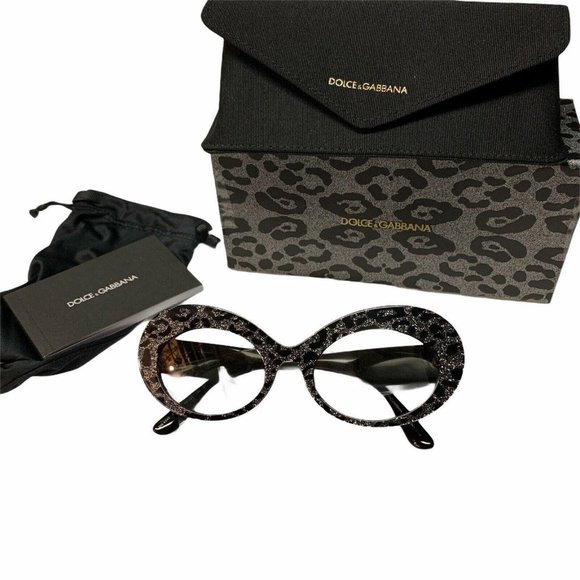NWT Dolce & Gabbana Oval Cat Eye Leopard Glitter Sunglasses Dolce & Gabbana Oval Cat Eye Sunglasses Leopard main image 2